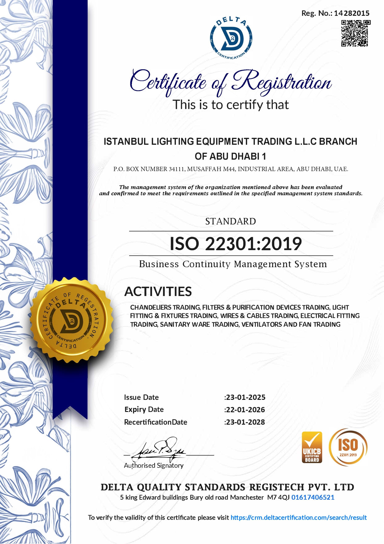 BUSINESS CONTINUITY-Istanbul Lighting Equipment Trading L.L.C Branch of Abu Dhabi 1_page-0001
